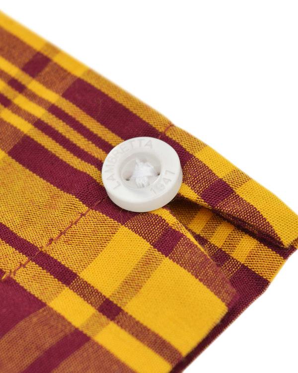 Lambretta S/S Check Shirt Burgundy/Gold