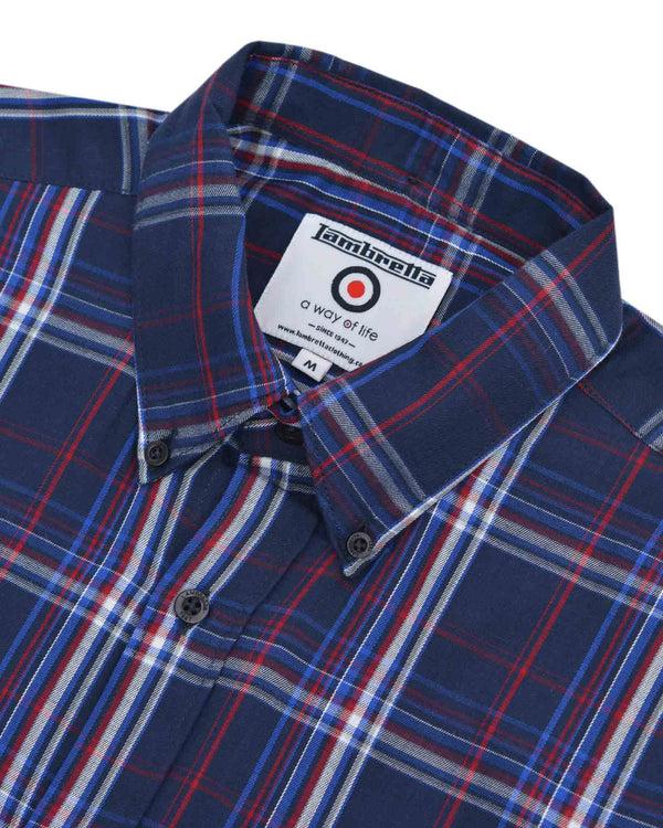 Lambretta S/S Check Shirt Navy/Blue/Red