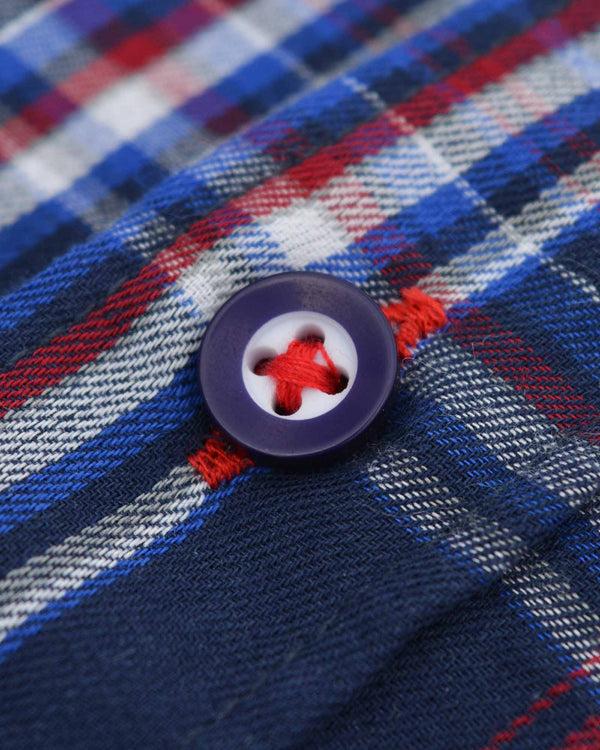 Lambretta S/S Check Shirt Navy/Blue/Red