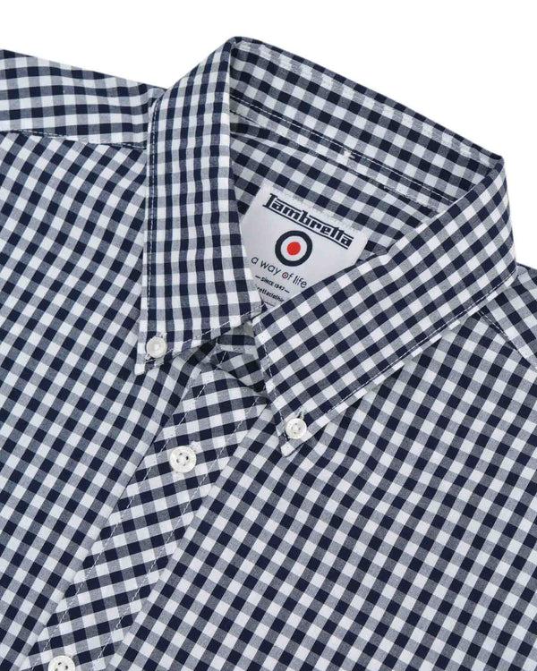 Lambretta S/S Gingham Shirt Navy/White