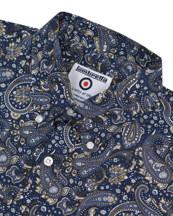 Lambretta S/S Paisley Shirt Navy