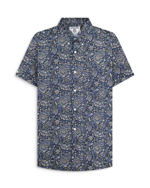 lambretta S/S Paisley Shirt Navy