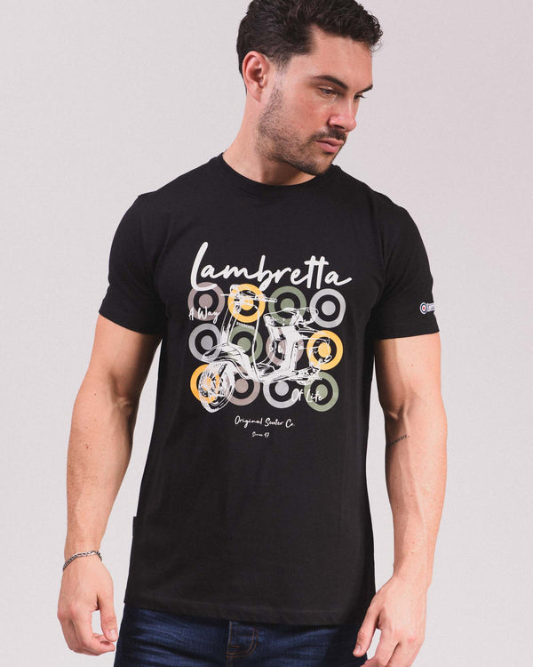 Lambretta Scooter Brand Tee Black