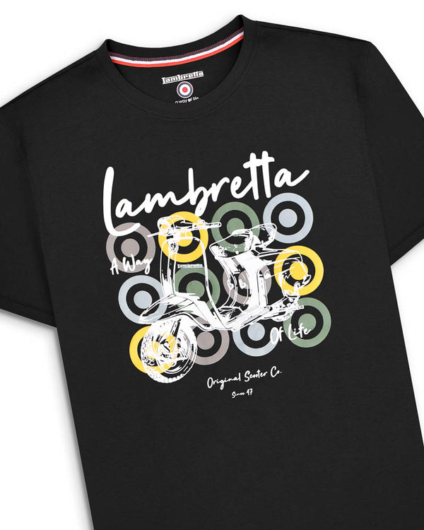 Lambretta Scooter Brand Tee Black