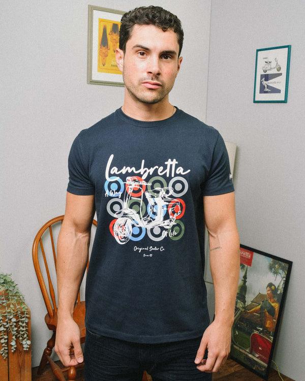 Lambretta Scooter Brand Tee Navy