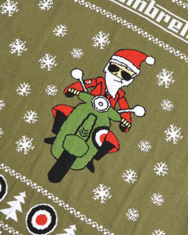 Lambretta Scooter Christmas Jumper Khaki