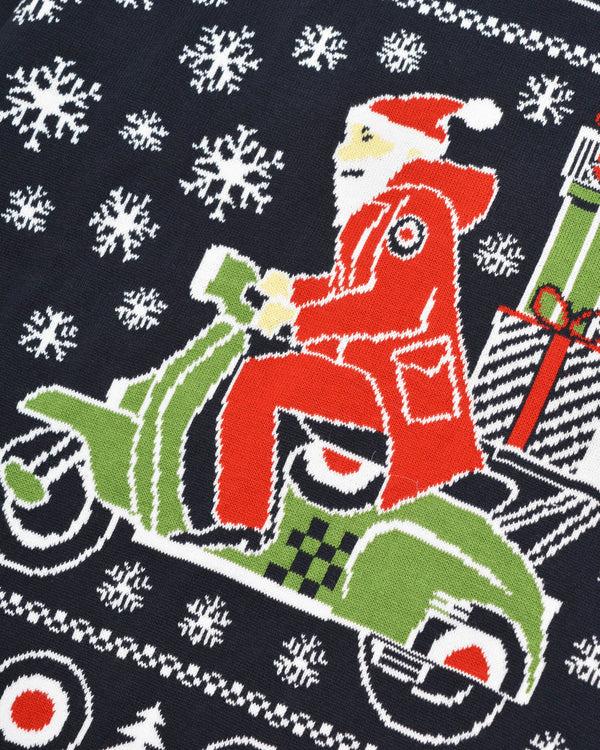 Lambretta Scooter Christmas Jumper Navy