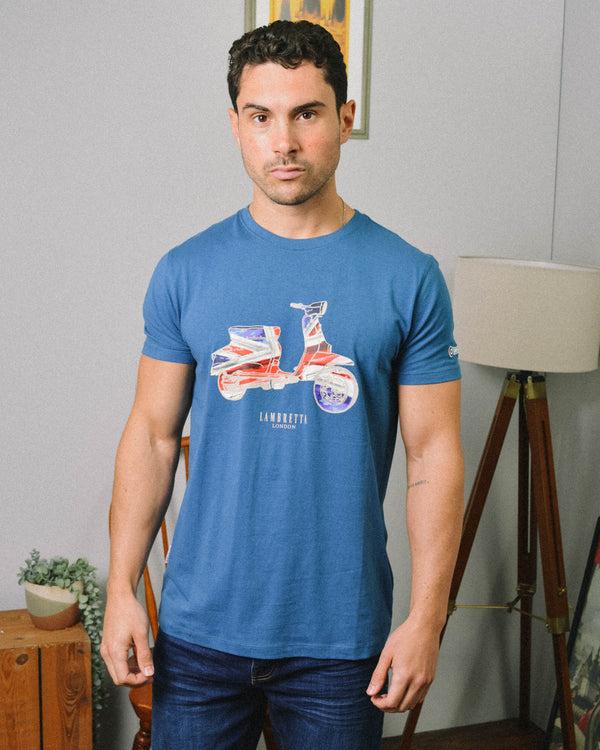 Lambretta Scooter Flag Tee Dark Blue