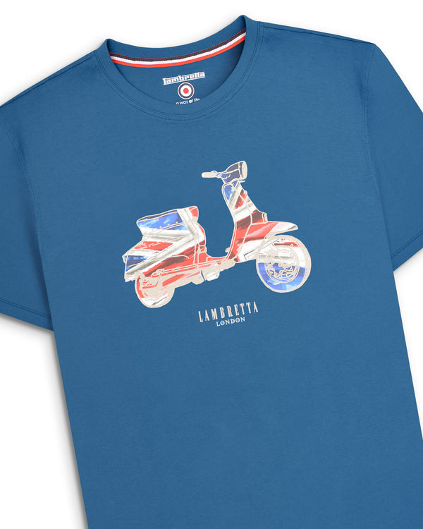 Lambretta Scooter Flag Tee Dark Blue