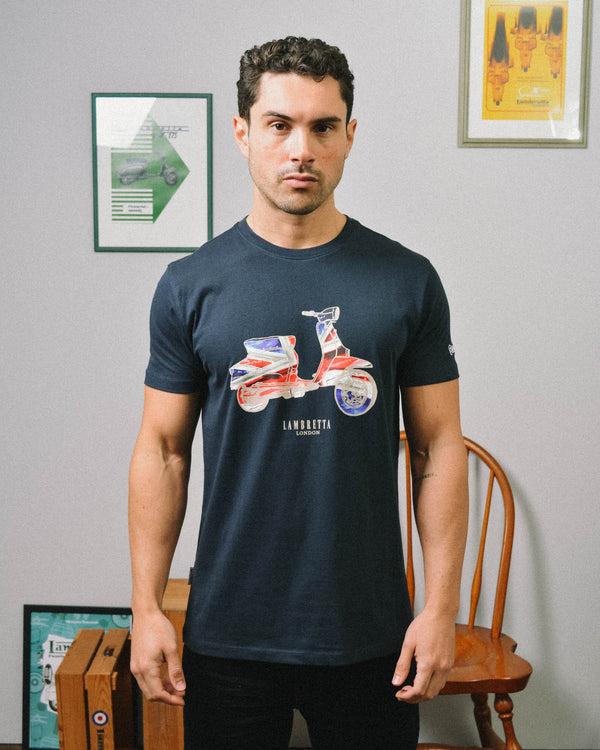 Lambretta Scooter Flag Tee Navy