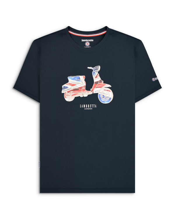 lambretta Scooter Flag Tee Navy