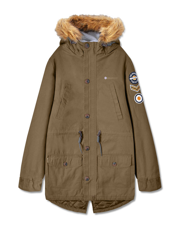 lambretta Sherpa Lined Parka Khaki