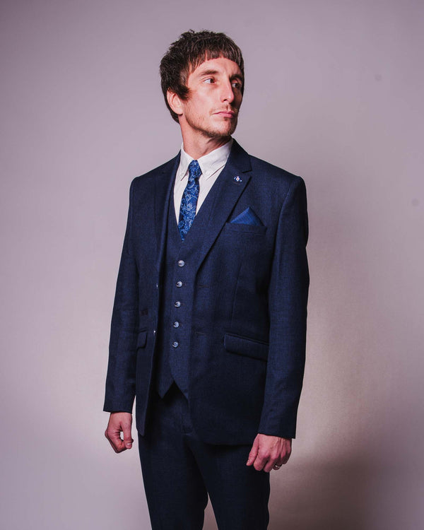 Lambretta Spencer Self Check Trouser Navy