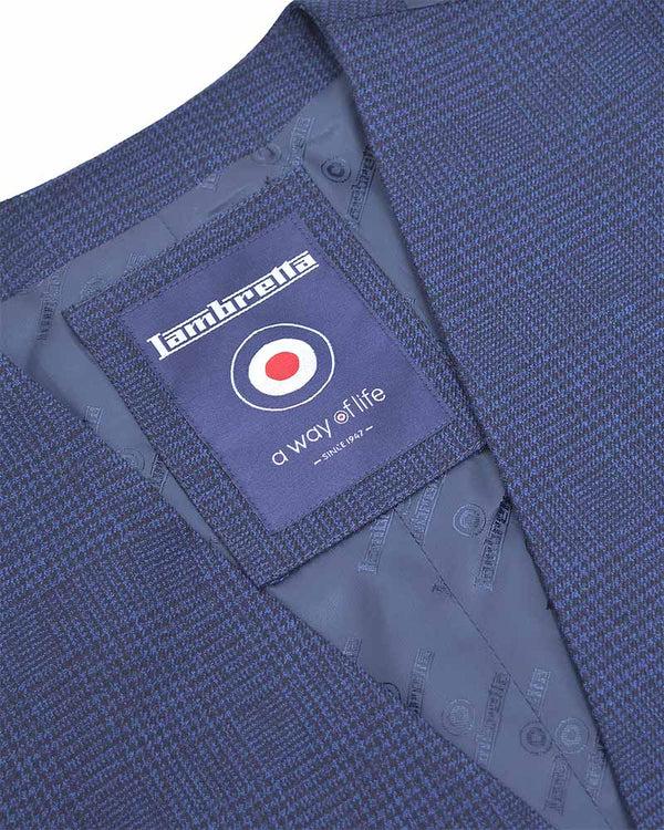 Lambretta Spencer Self Check Waistcoat Navy