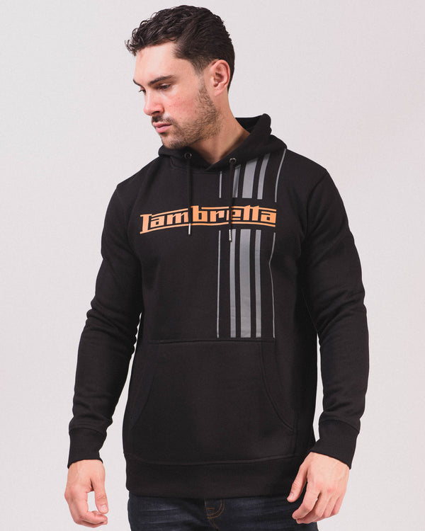Lambretta Stripe Hoodie Black