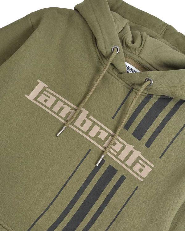 Lambretta Stripe Hoodie Khaki