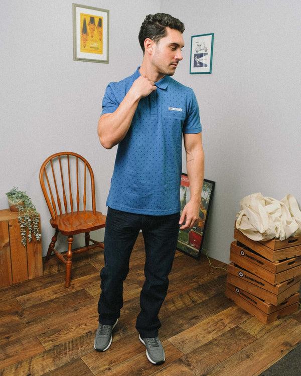 Lambretta Target AOP Premium Polo Dark Blue/Navy