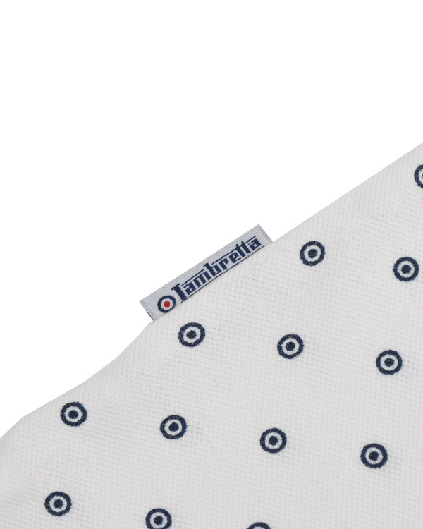 Lambretta Target AOP Premium Polo White/Navy