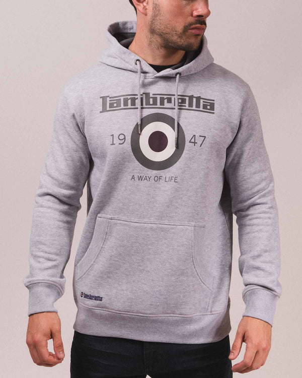 Lambretta Target Hoodie Grey Marl