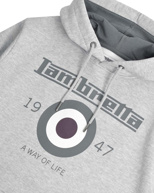 Lambretta Target Hoodie Grey Marl