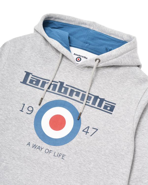 Lambretta Target Hoodie Grey Marl