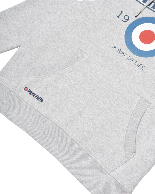 Lambretta Target Hoodie Grey Marl