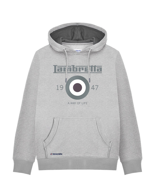 lambretta Target Hoodie Grey Marl