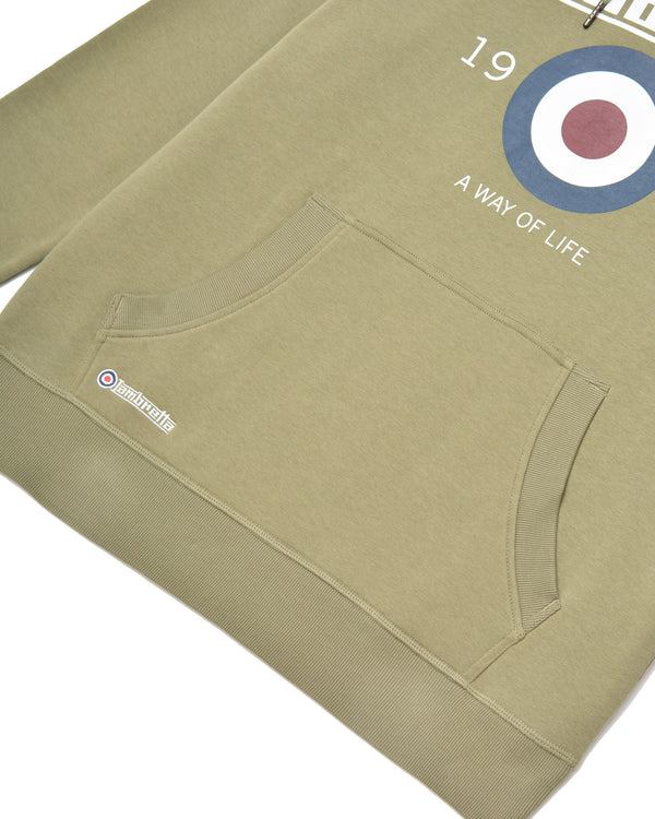 Lambretta Target Hoodie Khaki