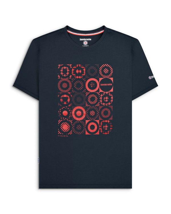 lambretta Target Pattern Tee Navy