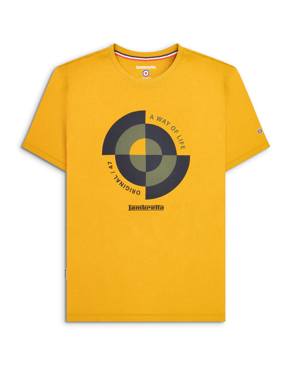 lambretta Target Quadrant Tee Gold
