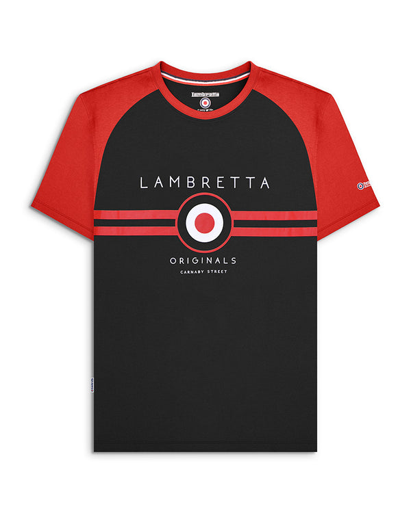 lambretta Target Raglan Tee Black