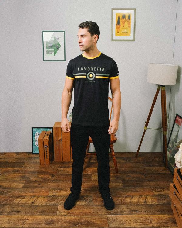 Lambretta Target Ringer Tee Black/Gold
