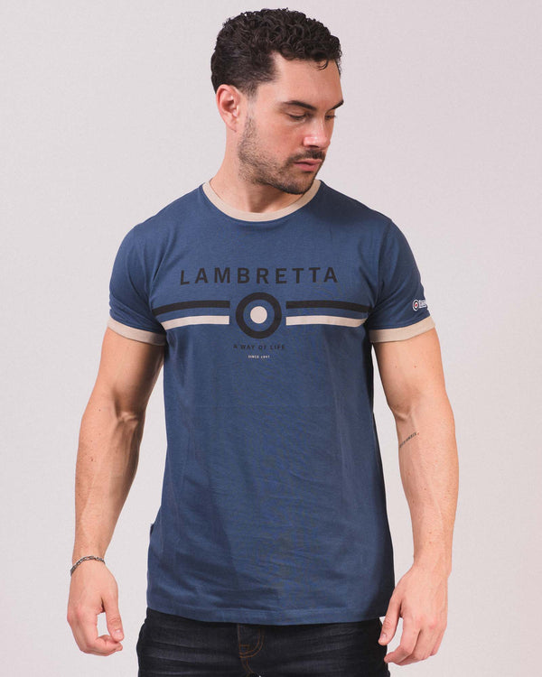 Lambretta Target Ringer Tee Blue