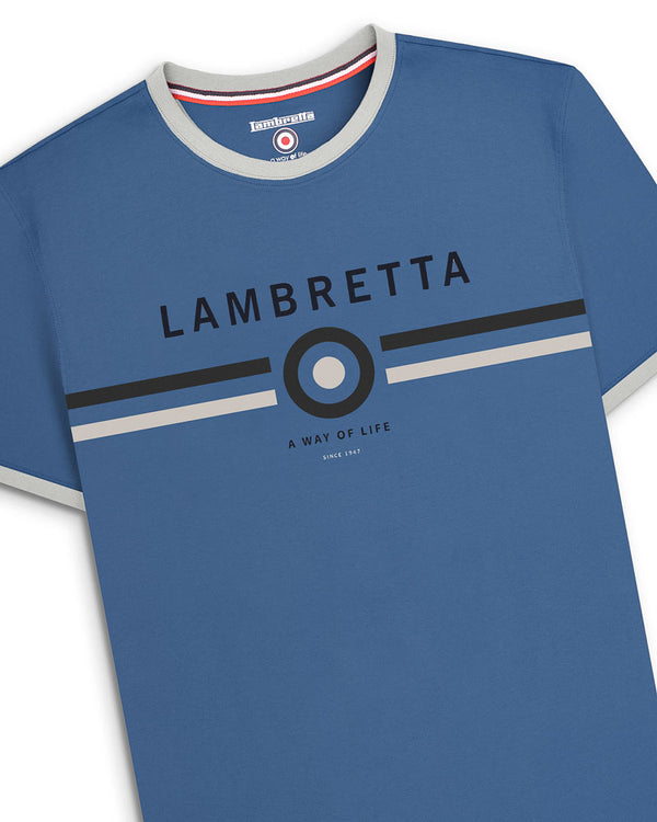 Lambretta Target Ringer Tee Blue