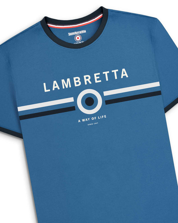 Lambretta Target Ringer Tee Dark Blue