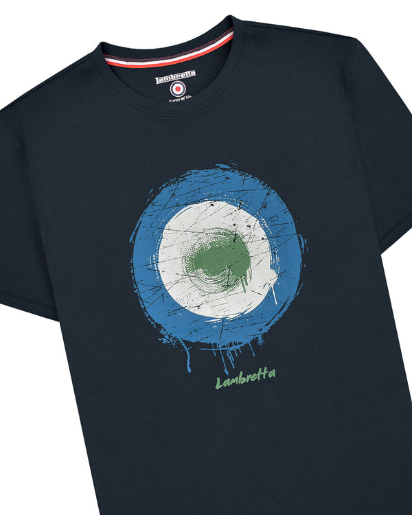 Lambretta Target Spray Tee Navy