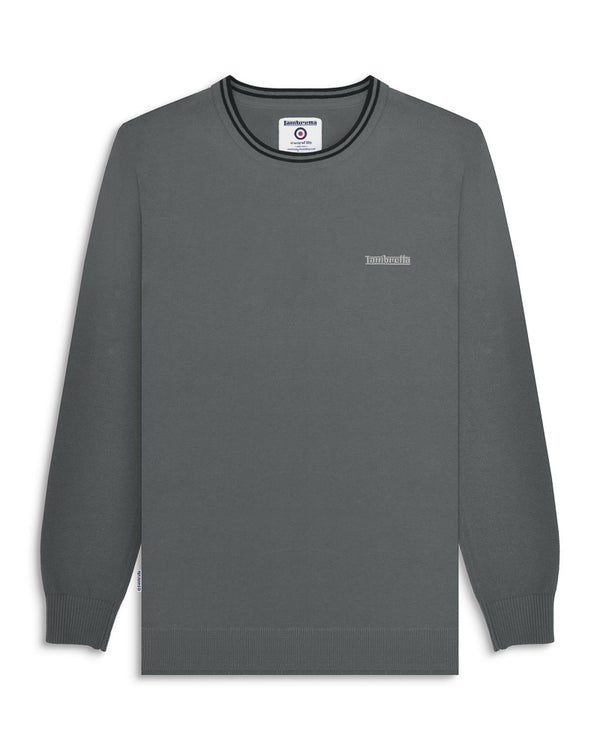 lambretta Tipped Knitted Jumper Iron/Black