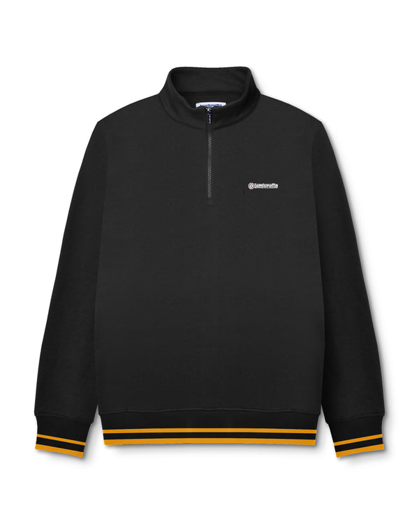 lambretta Tipped Quarter Zip Sweat Black/Gold