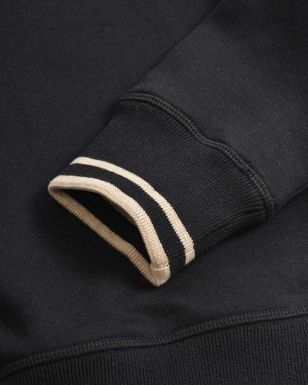 Lambretta Tipped Quarter Zipped Sweat Black/Stone