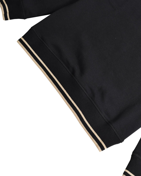 Lambretta Tipped Quarter Zipped Sweat Black/Stone