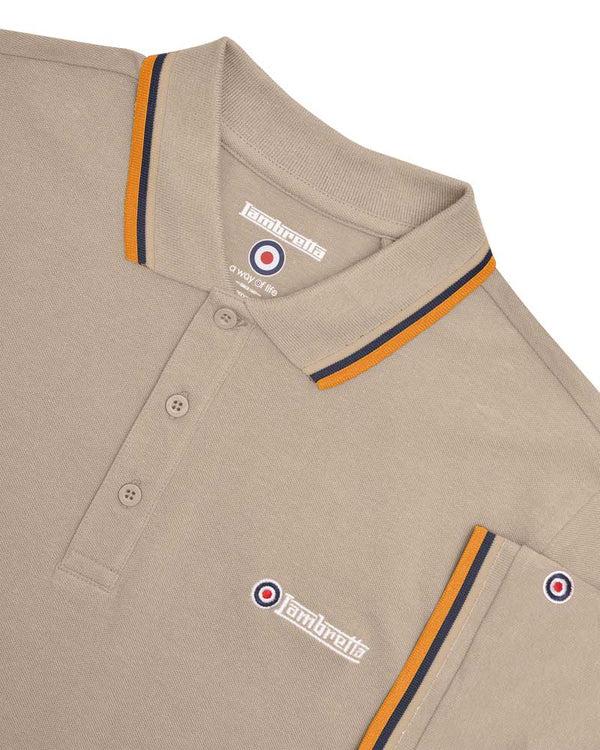 Lambretta Triple Tipped Polo Cashew