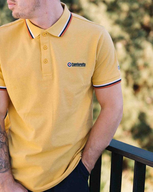 Lambretta Triple Tipped Polo Gold/White/Navy/Clay