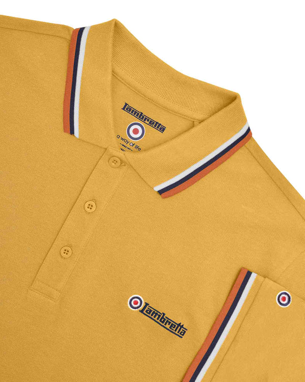 Lambretta Triple Tipped Polo Gold/White/Navy/Clay