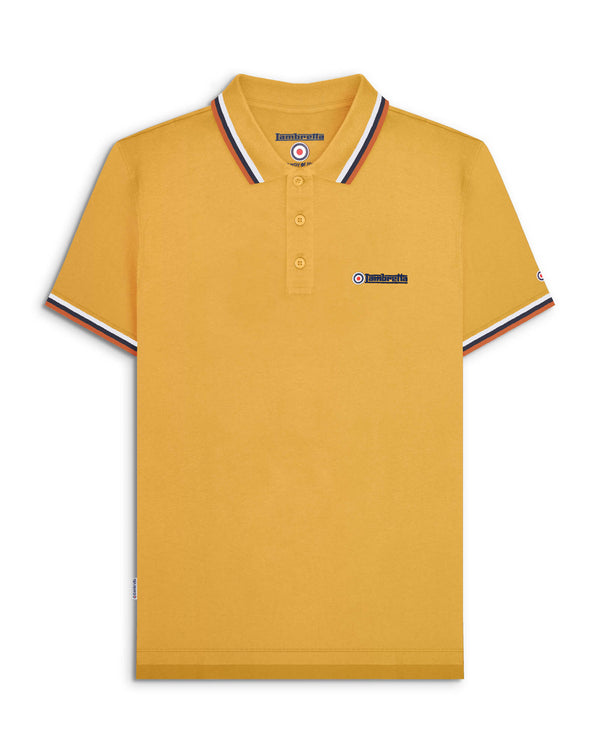 lambretta Triple Tipped Polo Gold/White/Navy/Clay