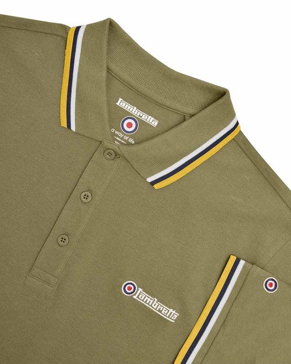 Lambretta Triple Tipped Polo Khaki