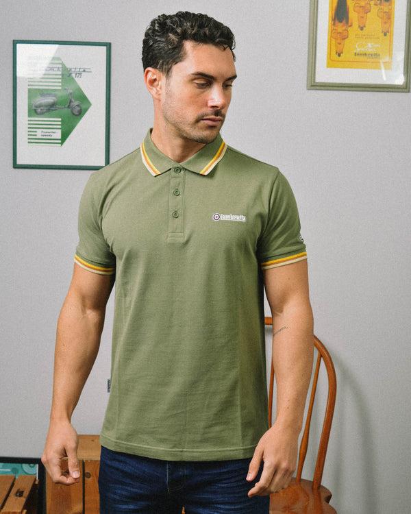 Lambretta Triple Tipped Polo Khaki