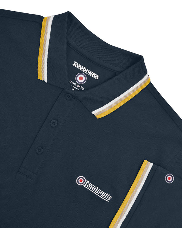 Lambretta Triple Tipped Polo Navy