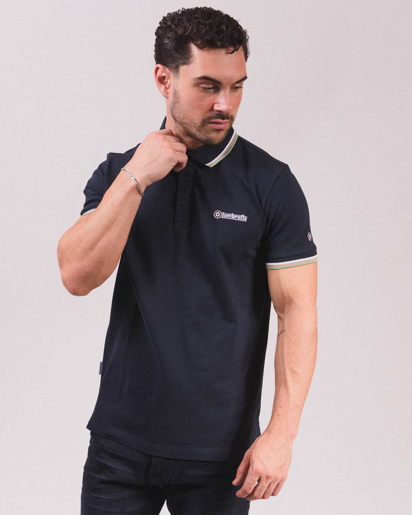 Lambretta Triple Tipped Polo Navy