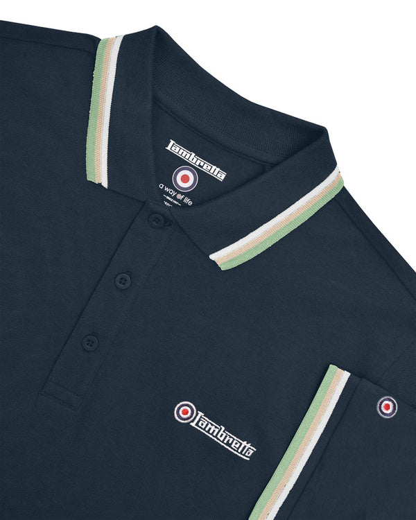 Lambretta Triple Tipped Polo Navy