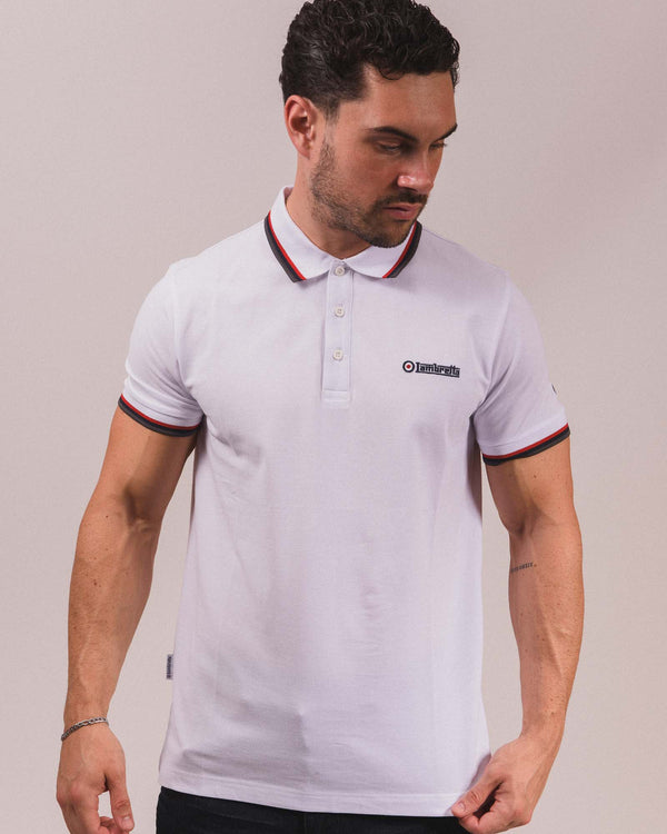 Lambretta Triple Tipped Polo White